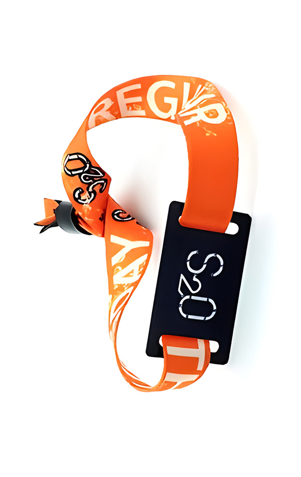 Pulsera Rfid de tejido naranja